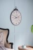 18" x 29" Antique White Oval Wall Clock, Traditional Vintage Home Decor Clock - as Pic