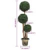 Artificial Boxwood Plant with Pot Ball Shaped Green 46.9" - Green