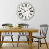 18" White Washed Wood Analog QA Wall Clock with Distressed Finish - Westclox