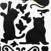 Cats & Lamp - Large Wall Decals Stickers Appliques Home Decor - HEMU-XS-056