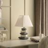 17.5" In Coastal Darya 5 Stacked Pebble Ceramic Table Lamp - as Pic