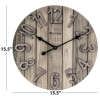 Westclox 15.5" Brown Farmhouse Style Wood Grain Analog QA Wall Clock with Raised Numbers - Westclox