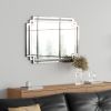 Large Wall-Mounted Silver Decorative Rectangular Wall Mirror for Home, Living Room, Bedroom, Entryway (clear HD mirror) - as Pic