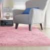 Fluffy Bedroom Rug 4' x 2.6' Anti-Skid Shaggy Area Rug Decorative Floor Carpet Mat  - Pink