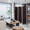 6 Feet 6-Panel Room Divider with Steel Support Base - brown