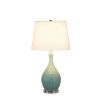 28" Teal Telli Pebble Mid-Century Resin Table Lamp - as Pic