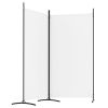 2-Panel Room Divider White 68.9"x70.9" Fabric - White