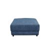 Contemporary 16" Ottoman, Fabric Upholstered 1-Pc Living Room Cube Shape Ottoman, Blue - as Pic