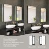 20" x 30" Black Medicine Cabinets with Mirror Recessed or Surface Wall-Mounted Aluminum Alloy Vanity Mirror with Storage - as Pic