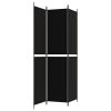 3-Panel Room Divider Black 59.1"x86.6" Fabric - Black