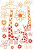 Giraffe's Family- Wall Decals Stickers Appliques Home Dcor - HEMU-JM-7080