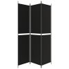 3-Panel Room Divider Black 59.1"x86.6" Fabric - Black