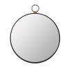 24" x 27" Wall Mirror with Black Frame, Contemporary Minimalist Accent Mirror for Living Room, Foyer, Entryway, Bedroom - as Pic