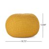 Bordeaux Knitted Cotton Round Pouf, Yellow - as Pic