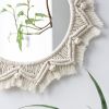 1pc, Boho Macrame Round Mirror - Woven Wall Hanging for Apartment, Home, Bedroom, Living Room Decor - One Size