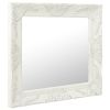 Wall Mirror Baroque Style 23.6"x23.6" White - White