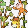 Giraffe Friends - Large Wall Decals Stickers Appliques Home Decor - HEMU-HL-5801