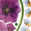 Bees & Flowers - Large Wall Decals Stickers Appliques Home Decor - HEMU-XS-010