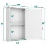 Wall Mounted Bedroom Mirror Jewelry Cabinet Bathroom Storage Box - white