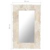 Mirror White 31.5"x19.7" Solid Mango Wood - White