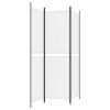 3-Panel Room Divider White 59.1"x70.9" Fabric - White