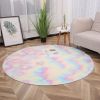 1pc, Tie-Dye Plush PV Velvet Area Rug, 62.99", American Style Round Rug, Floor Decor - Tie-dye Grey - 62.99inch