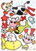 Cows Under The Sea - Large Wall Decals Stickers Appliques Home Decor - HEMU-HL-5870