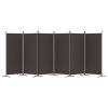 6-Panel Room Divider Brown 204.7"x70.9" Fabric - Brown