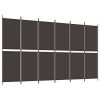 6-Panel Room Divider Brown 118.1"x70.9" Fabric - Brown