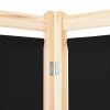 5-Panel Room Divider Black 78.7"x66.9"x1.6" Fabric - Black