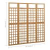 4-Panel Room Divider/Trellis Solid Fir Wood 63.4"x70.9" - Brown