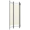 3-Panel Room Divider Cream White 47.2"x70.9" - White