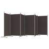 6-Panel Room Divider Brown 204.7"x70.9" Fabric - Brown