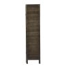 4-Panel Wood Room Divider Louver Partition Screen, 5.6 Ft. Tall Folding Privacy Screen for Home Office, Bedroom, Rustic Brown XH - brown