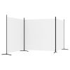 3-Panel Room Divider White 206.7"x70.9" Fabric - White