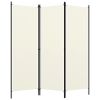 3-Panel Room Divider Cream White 59.1"x70.9" - White