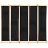 5-Panel Room Divider Black 78.7"x66.9"x1.6" Fabric - Black