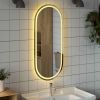 LED Bathroom Mirror 39.4"x17.7" Oval - Transparent