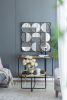 35.6" in Eclectic Styling Metal Beaded Black Wall Mirror with Contemporary Design for Bedroom,Liveroom & Entryway - as Pic