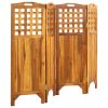 4-Panel Room Divider 63.4"x0.8"x47.2" Solid Acacia Wood - Brown