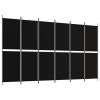 6-Panel Room Divider Black 118.1"x70.9" Fabric - Black