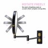 8-inch Wall Mounted Makeup Vanity Mirror, 1X / 10X Magnification Mirror, 360° Swivel with Extension Arm - Black&Gold