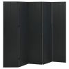 5-Panel Room Divider Black 78.7"x70.9" Steel - Black