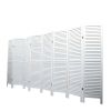 Sycamore wood 8 Panel Screen Folding Louvered Room Divider - Old white - as Pic