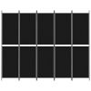 5-Panel Room Divider Black 98.4"x78.7" Fabric - Black