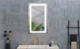 Led Mirror for Bathroom with Lights,Dimmable,Anti-Fog,Lighted Bathroom Mirror with Smart Touch Button,Memory Function(Horizontal/Vertical) - as Pic