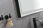 72*48 LED Lighted Bathroom Wall Mounted Mirror with High Lumen+Anti-Fog Separately Control - as Pic