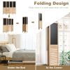 4-Panel Folding Privacy Room Divider Screen with Chalkboard - natural