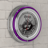 Neon Wall Clock-Jeep Black Mountain Double Rung Analog Clock with Pull Chain-Pub, Garage, or Man Cave Accessories (Purple) - Jeep