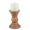 Stonebriar Natural Turned Wood Pillar Candle Holder, Brown, 6" - STONEBRIAR